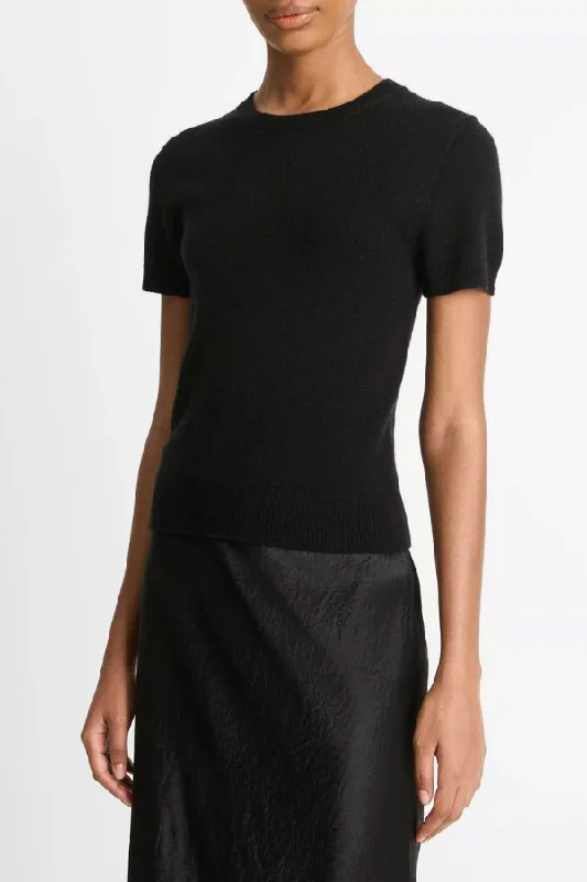 VINCE Wool & Cashmere-Blend Short-Sleeve Sweater Modern Women's 