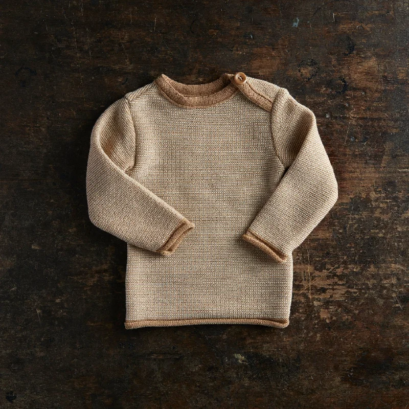 Baby & Kids Merino Wool Jumper - Caramel/Natural Sleek Women's Metallic