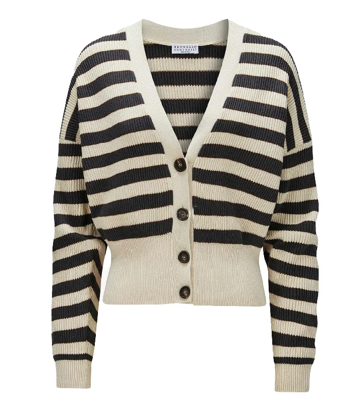 BRUNELLO CUCINELLI Striped Cardigan Sporty Women's Tennis