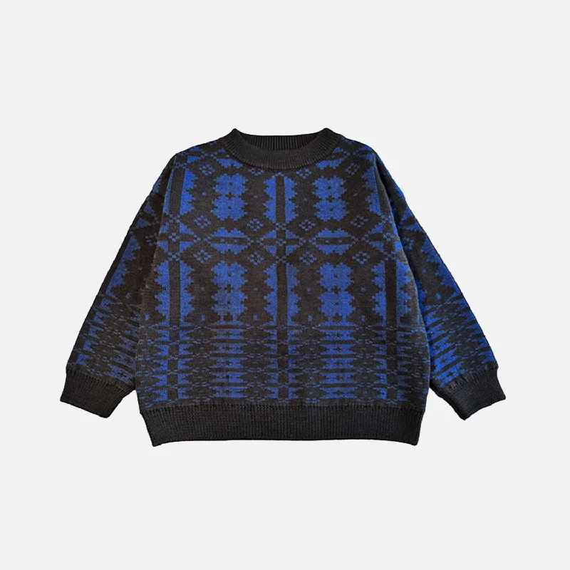 Merino Wool Eryri Pullover - Umder/Denim Edgy Women's Punk