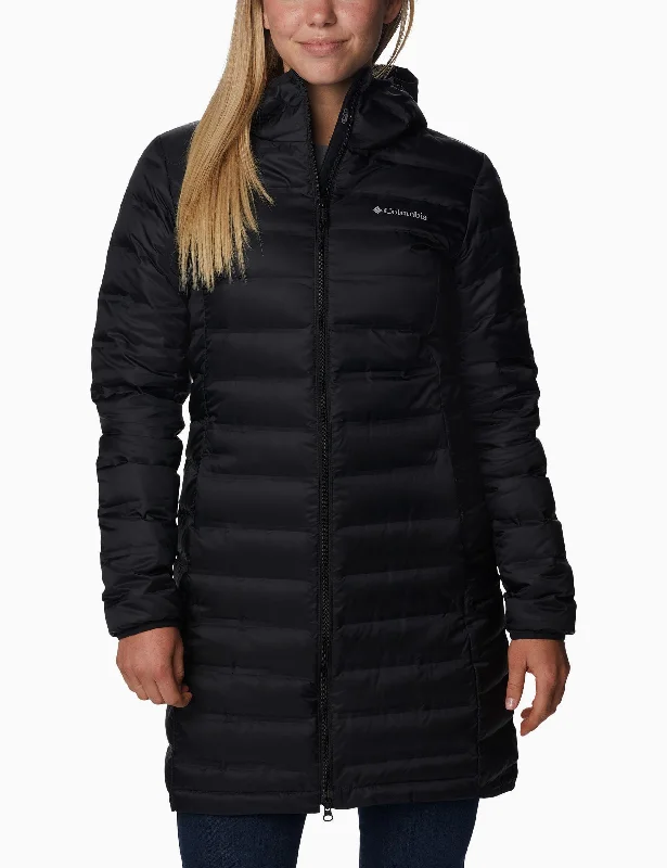 Lake 22 II Down Long Hooded Jacket - Black Dynamic Women's Moto
