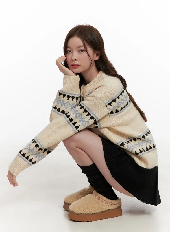 ComfyKnit Loose Fit Cardigan OD403 French