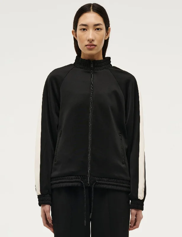Man Down Track Jacket - Black Cool Women's Distressed