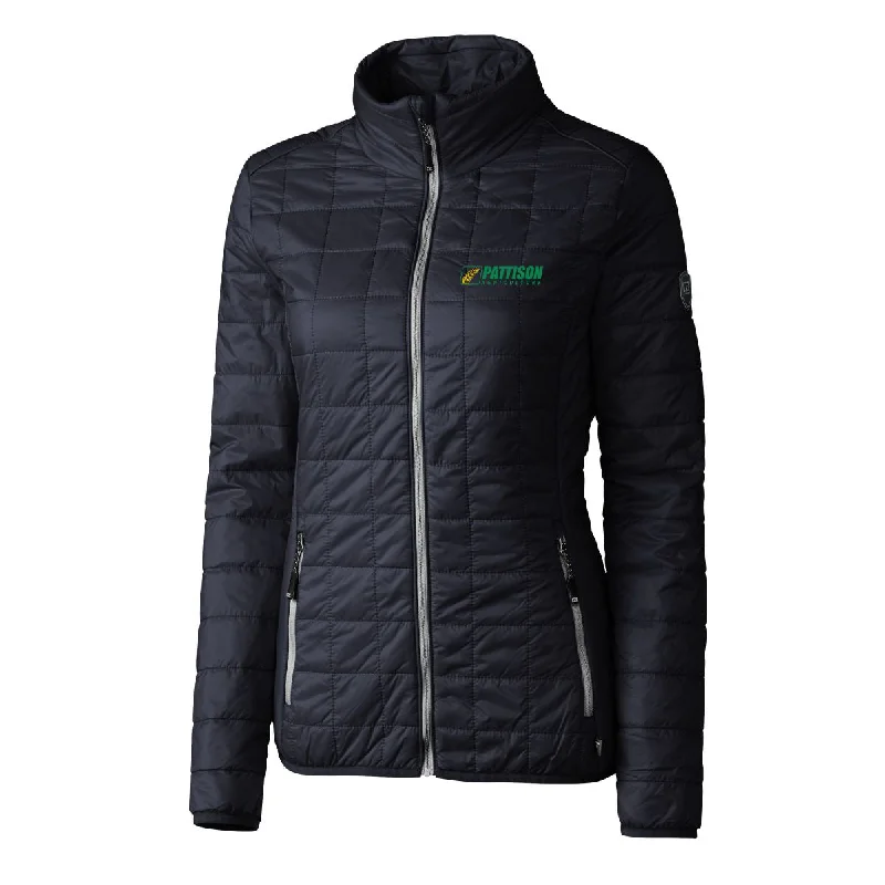 Ladies Cutter & Buck Rainier Primasoft Eco Insulated Full Zip Puffer Jacket Cozy Women's Winter