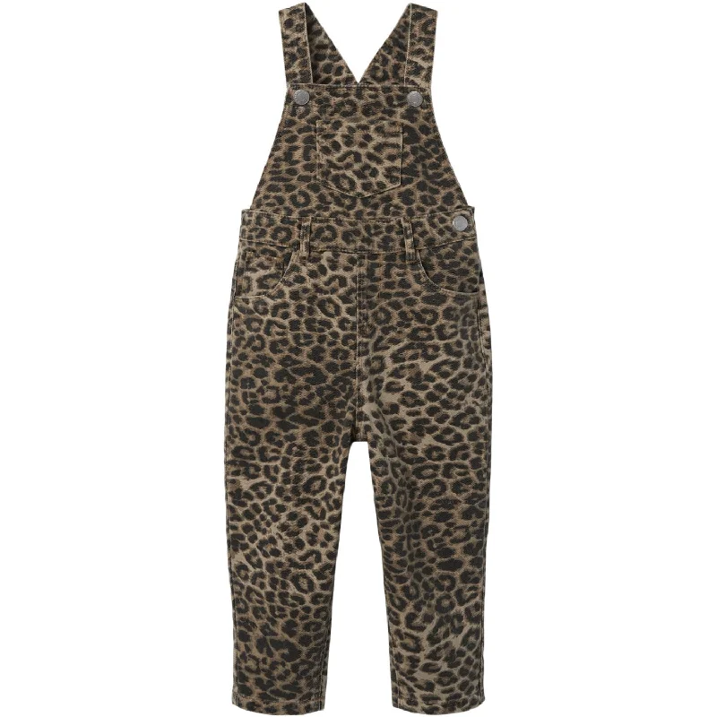 Name It Silver Mink Leopard Oline Twill Overall Casual Women's Japanese 