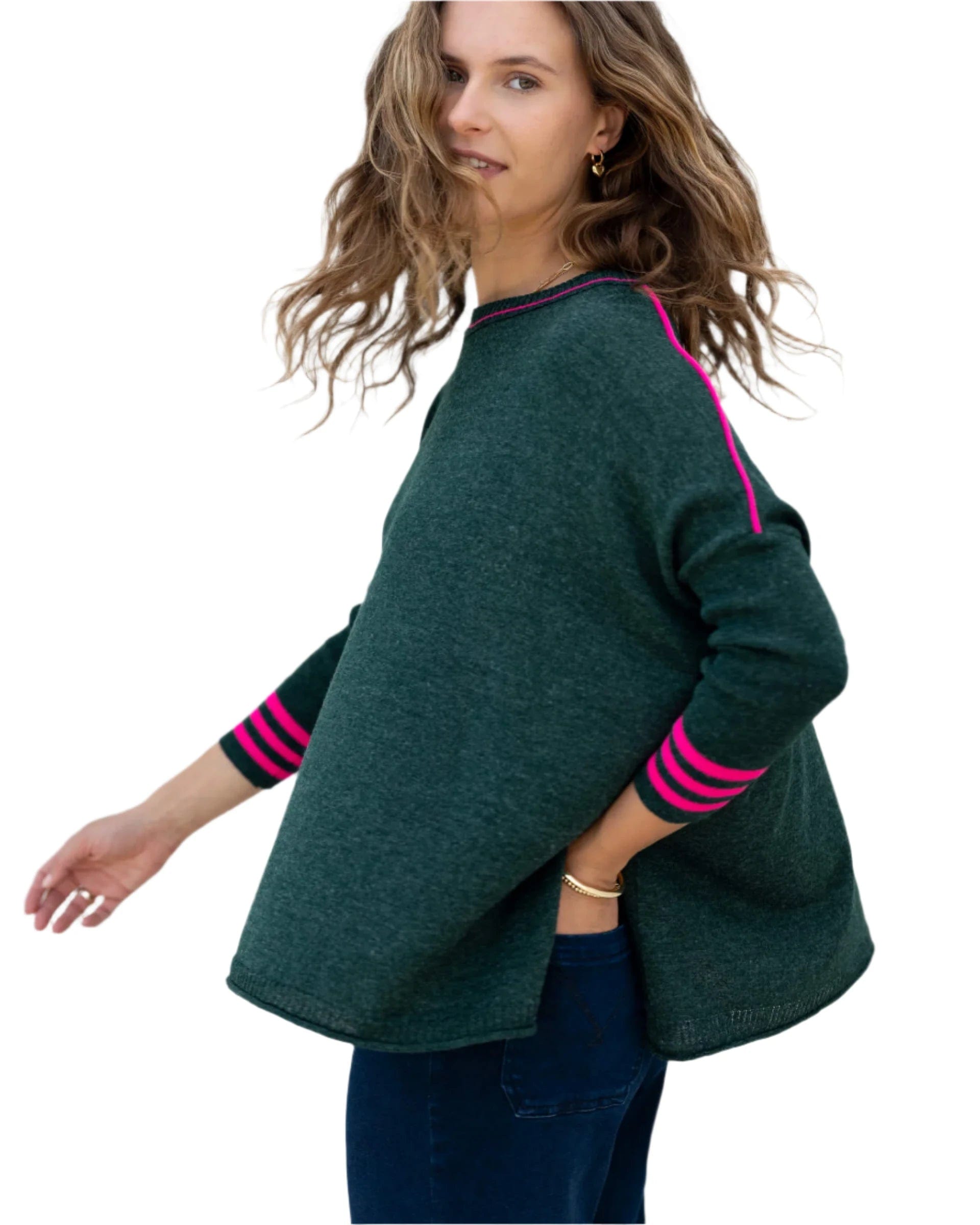 Mersea Catalina Crewneck Sweater Alpine/Lipstick Women