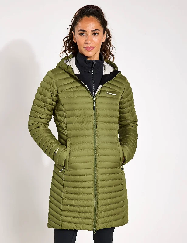 Nula Micro Jacket Long - Oak Moss Casual Women's Japanese 