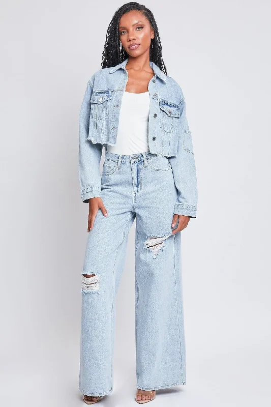 Women's Cropped Denim Jacket Contemporary 