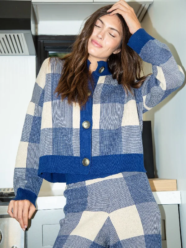 Electric & Rose Rudi Cardigan / Indigo & Sand Plaid Gym
