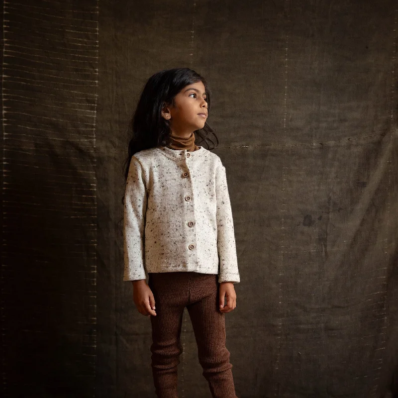 Pelican Baby & Kids Cardigan - Merino Wool Speckle - Quail Disco