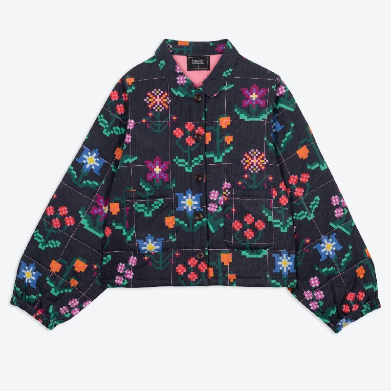 Lowie Needlepoint Print Quilted Jacket Traditional Women's 