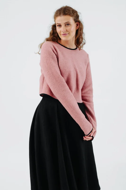 Crop Sweater, Wool, Pink Adventure