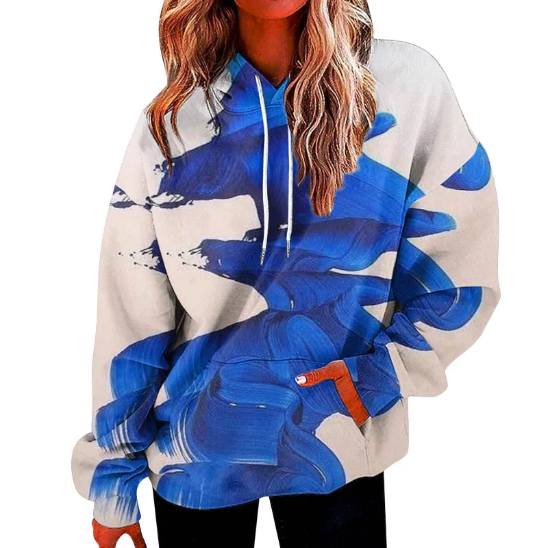 2023 New Gradual Splice Women's Sweatshirt 3D Crew Neck Women's Hooded Sweatshirt Casual Sweatshirt Elegant Women's 2023 New Gradual Splice Women's Sweatshirt 3D Crew Neck Women's Hooded Sweatshirt Casual Sweatshirt Elegant Women's