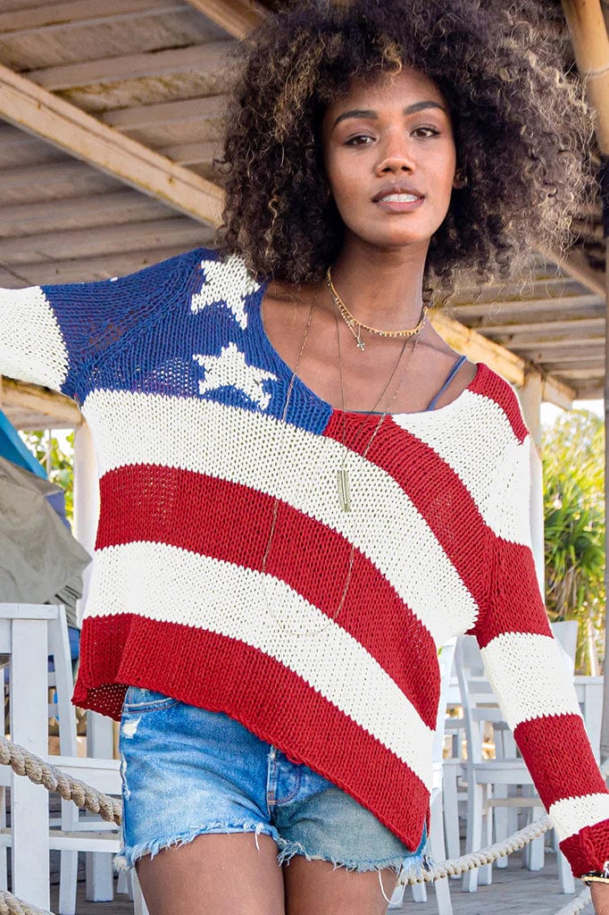 Wooden Ships Chunky Flag V Sweater Refined Women's Classic 