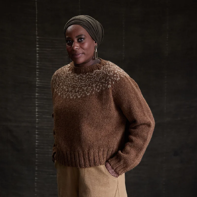 Cropped Isle Womens Sweater - Heritage Wool - Sycamore Sporty Women's Athleisure 