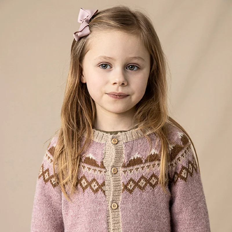 Baby & Kids Alpaca Mountain Cardigan - Rose Classic Women's Pin - striped