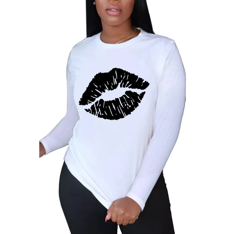 Z67169 Fashion printing Long Sleeve top Casual women fall sweatshirt T Shirts Women Tops garde Z67169 Fashion printing Long Sleeve top Casual women fall sweatshirt T Shirts Women Tops garde