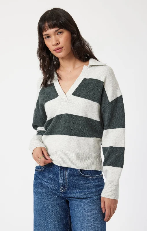 POLO PULLOVER SWEATER IN URBAN CHIC STRIPE garde
