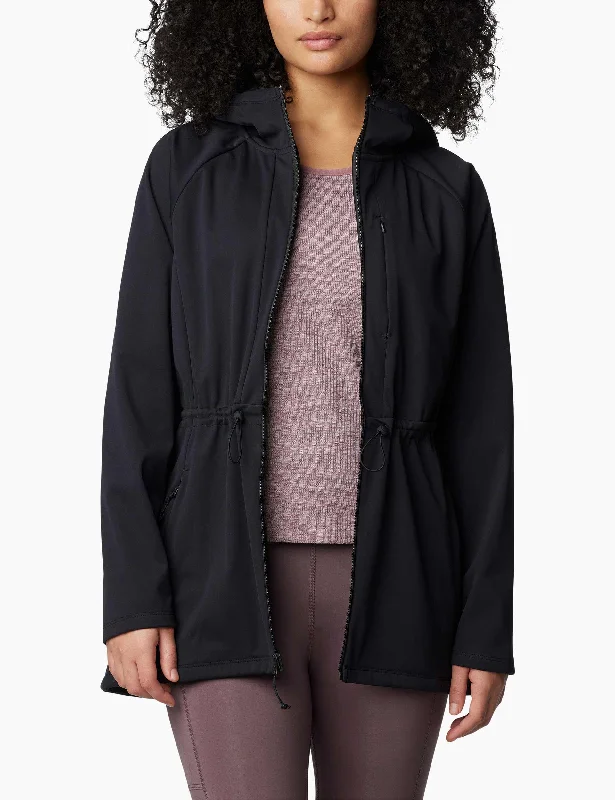 Flora Park II Mid Softshell Jacket - Black Youthful Women's Anime - inspired