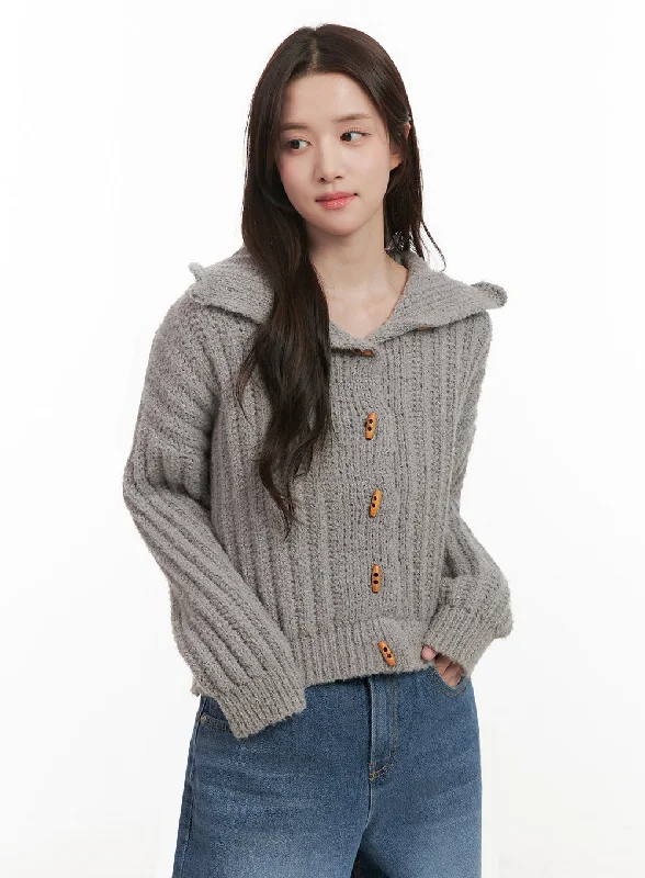 Cozy Antler-Buttoned Knit Cardigan IJ510 Business