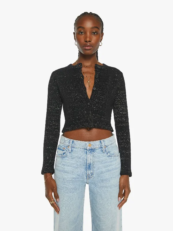 SPRWMN Shrunken Raglan Cardigan - Black Gold Refined Women's 