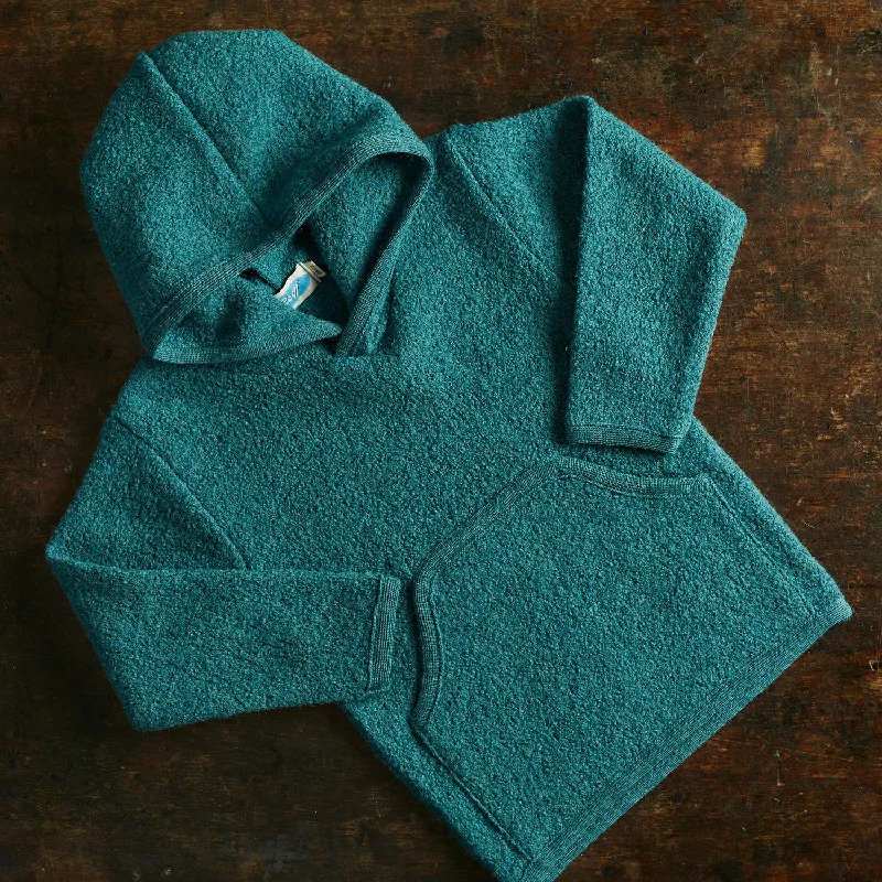 Baby & Kids Merino Wool Crepe Hoodie - Teal Trendy Women's 