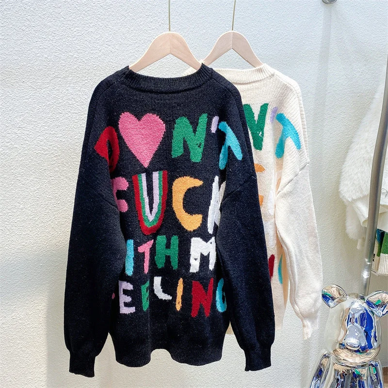 Ready to ship winter autumn fall clothing knitted fashion design women's sweaters Athletic Women's High - 