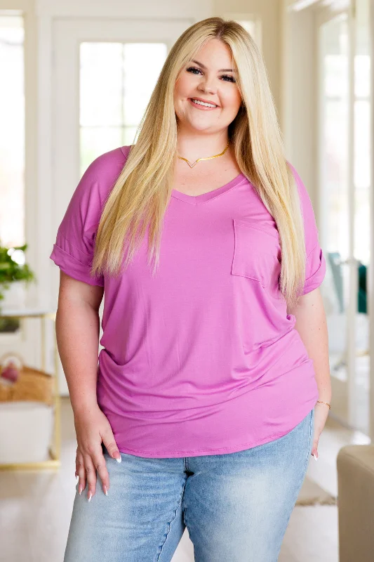 Absolute Favorite V-Neck Top in Orchid Traditional Women's Wool