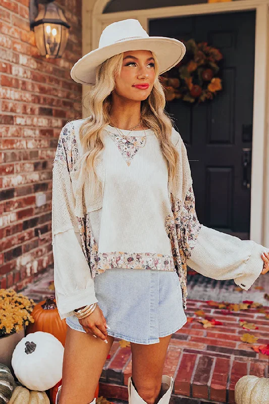 Chasing Sunsets Waffle Knit Top in Sage Athletic Women's 