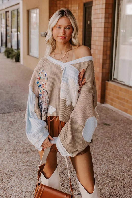 Girls Brunch Waffle Knit Top Luxurious Women's High -  end