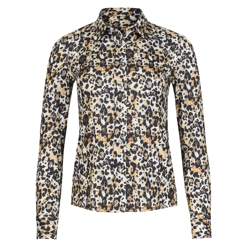 Skin Like Fitted Button Down - Leopard Print Cool Women's Skate