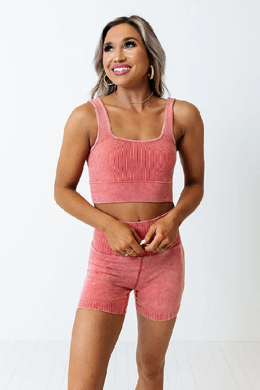 Doing The Most Ribbed Crop Top in Rose Modern Women's 