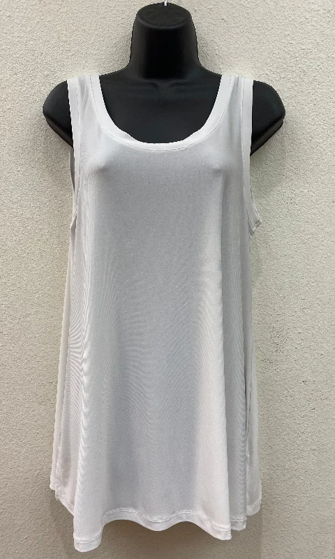 White V-Neck to Round Neck Reversible Tank Top Contemporary 