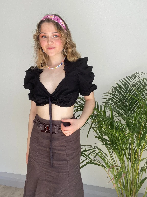 Vintage Black Milk Maid Top Rugged Women's Outdoor 