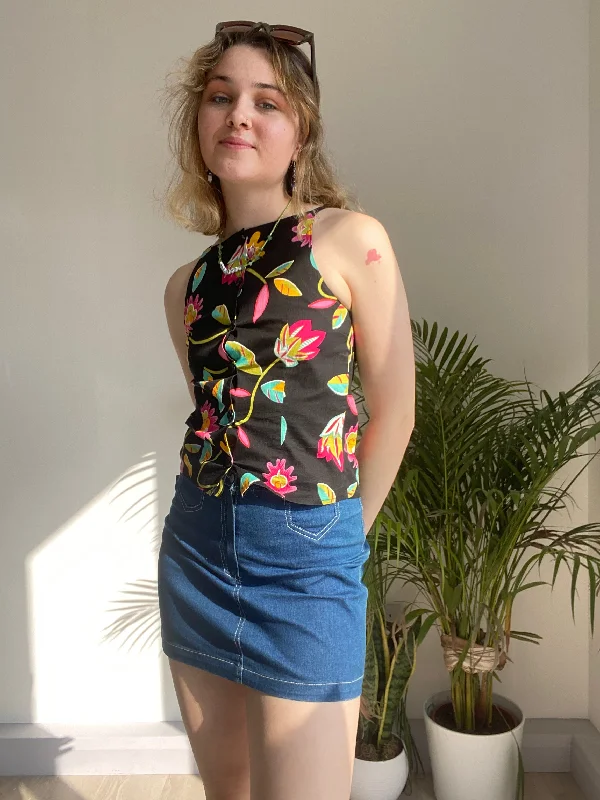 Vintage Patterned Top Modern Women's 