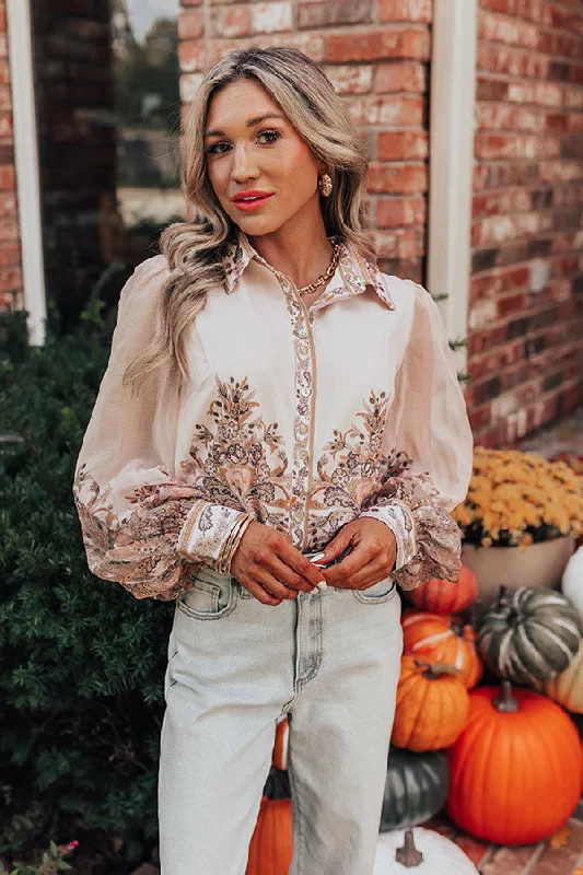 Sweet Perspective Floral Button Up Classic Women's Pin - striped