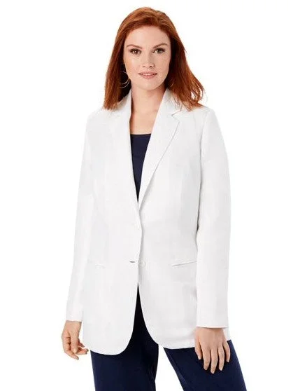 Jessica London Size 32W White Blazer NWT Preppy Women's College