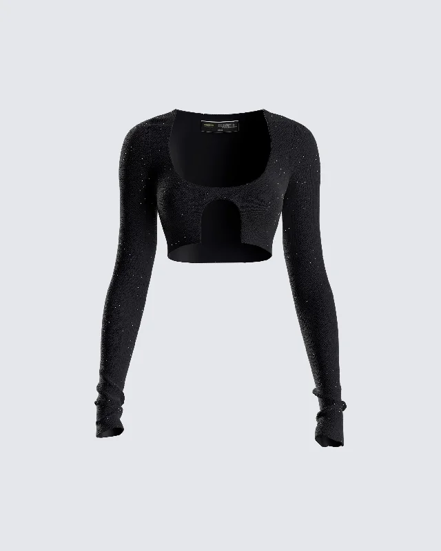 Christina Shimmer Knit Cropped Top Confident Women's High - fashion