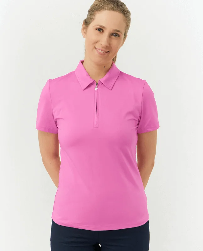 PURE GOLF Christina Cap Sleeve Polo 010 Candy Pink Trendy Women's Oversized
