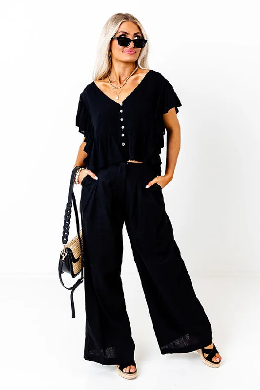 Believe The Dream Peplum Top In Black Artistic Women's Hand - painted