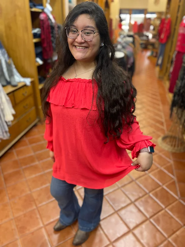 Coral Peasant Top by Vintage Collection Preppy Women's College