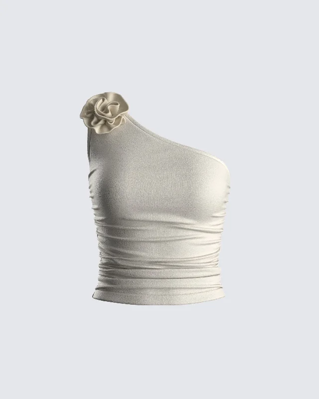 Tawny Ivory One Shoulder Top Country