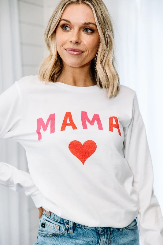 Mama Love White Graphic L/S Tee Australian Beach