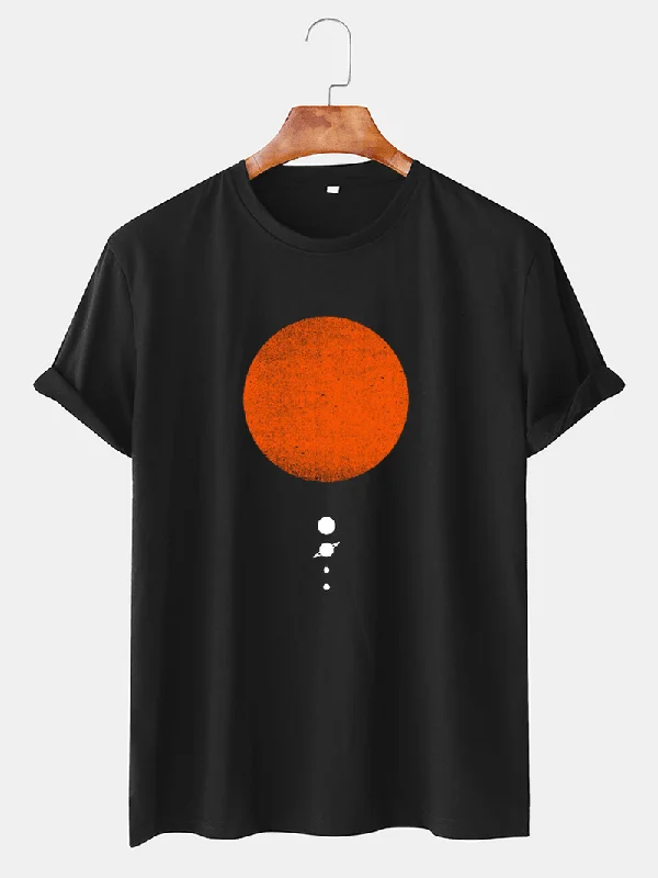 Mens Sun & Planet Graphic Printed Daily Casual Short Sleeve T-Shirts Vintage Women's 1970S 