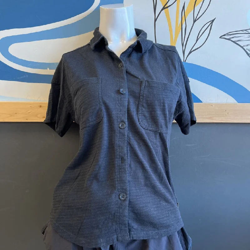 Eddie Bauer - Women's Button-Down Slub Shirt: Black-women-SM Artistic Women's Avant - 