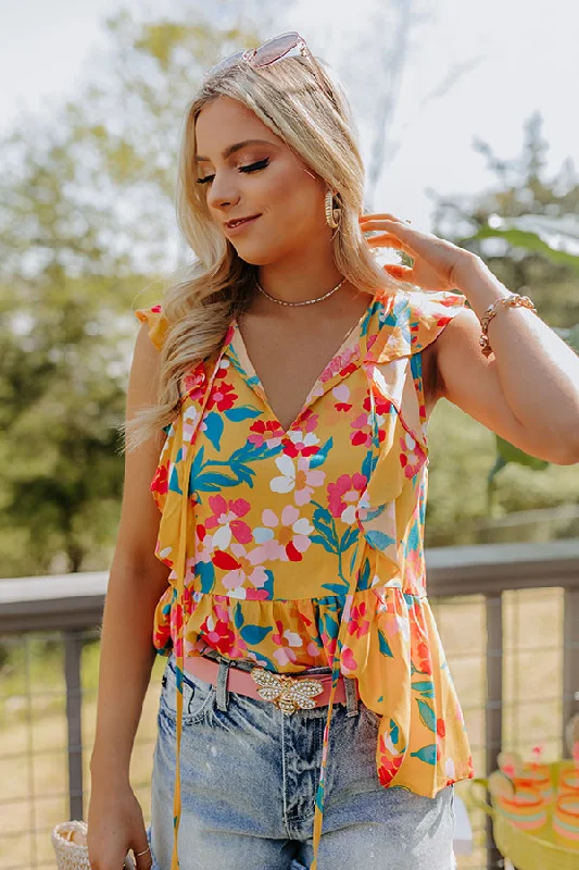 Get The Scoop Floral Ruffle Top British Gentlewoman Style