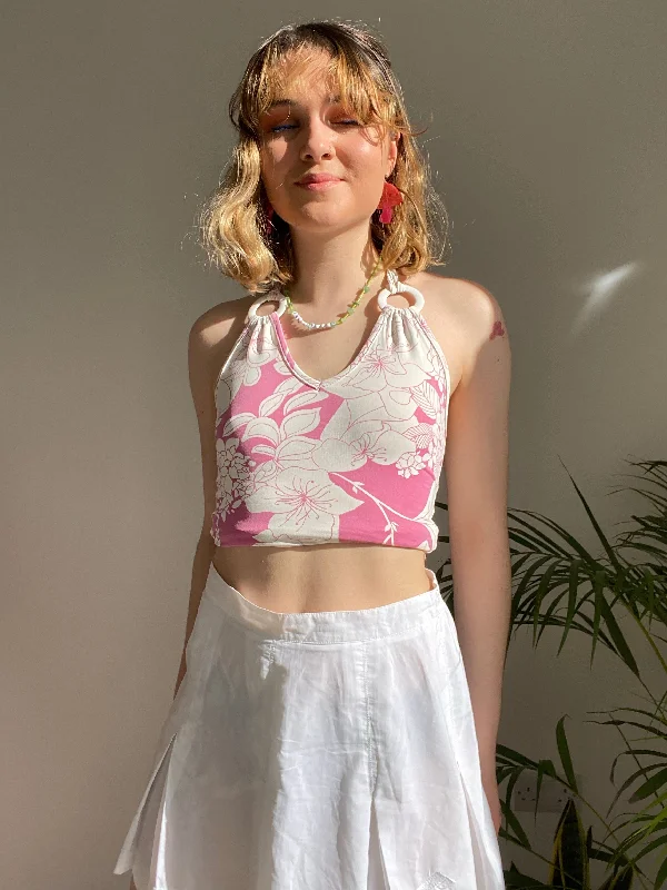 Pink Halter Neck Top Bold Women's Statement