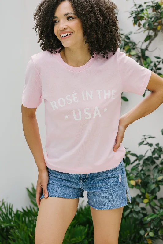 RosÃ© In The USA Baby Pink Graphic Tee Traditional Women's 