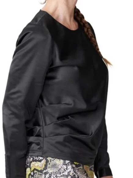 Universal Standard Size M (18/20) Black Satin Shirt NWT Minimalist Women's Casual