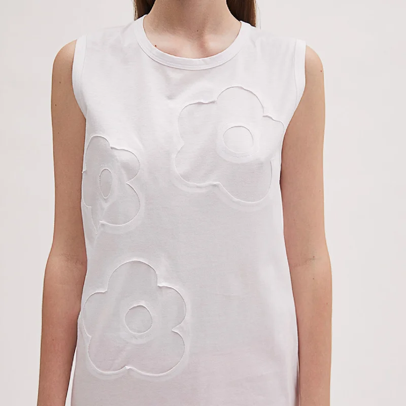 Flower Sleeveless Tee - White Gym